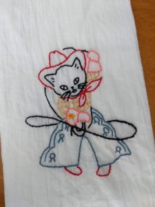 1950s Embroidered Kitchen Towel